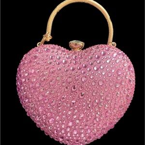 Elegant Pink Heart-Shaped Clutch by Ramla